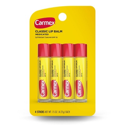 Carmex Classic Lip Balm Medicated Stick - 4pk/0.60oz