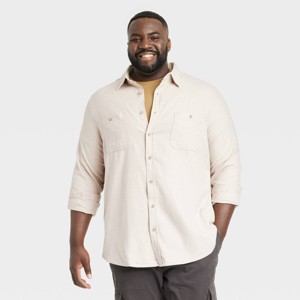 Men's Mid-Weight Flannel Long Sleeve Button-Down Shirt - Goodfellow & Co™ - 1 of 3