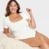 Women's Luxe Stretch Square Neck Thong Bodysuit - Auden™ - 3 of 3