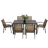 7 Pieces Patio Dining Set, Outdoor Furniture Table and 6 Textilene Chairs with Rectangular Table and 6 Stackable Chairs - 2 of 4