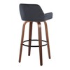 Set of 2 30" Fixed-Height Barstools with Wood Legs, Round Metal Footrest, and 360¡ã Swivel for Kitchen - 4 of 4
