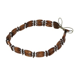 CTM Beads and Various Accents Hat Band with Ties - 1 of 2