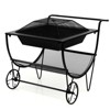 Tangkula 21.5" Fire Pit & Firewood Log Rack Outdoor Square Firepit & Firewood Holder with Spark Screen Rolling Wheels - 4 of 4
