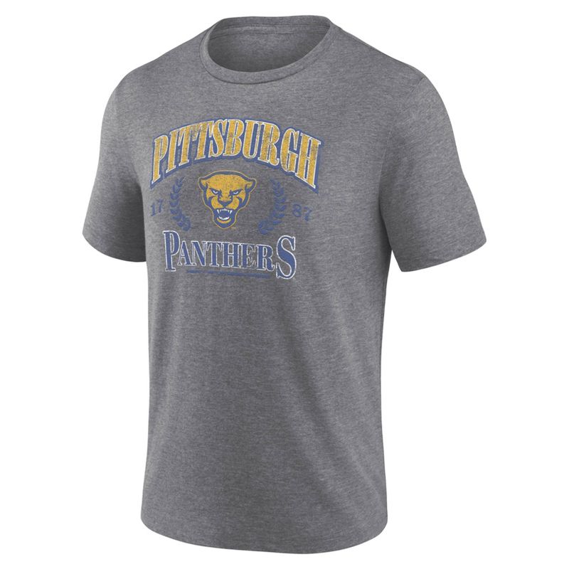 NCAA Pitt Panthers Men&#39;s Gray Tri-Blend Short Sleeve T-Shirt, 2 of 4