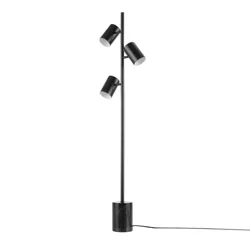 63" 3-Light Pratt Floor Lamp with Large Faux Marble Weighted Base Matte Black - Globe Electric
