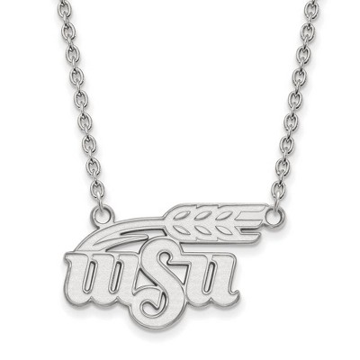Black Bow Jewelry 10k White Gold Wichita State Shockers NCAA Necklace 18 Inch