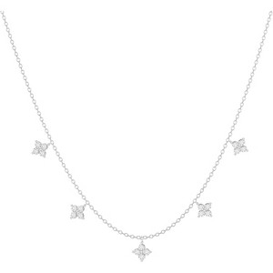 Dainty Gold Pendant Necklace for Women, 14K Gold Plated Aesthetic Choker cross cz choker silver - 1 of 4