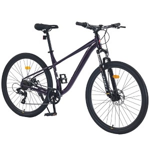 RISOKEYS 27.5 Inch Adult Mountain Bicycle,Wheels Front Suspension Mountain Trail Bike,Steel Frame & 8 Speed Dual Disc Brake for Commuter City, - 1 of 4