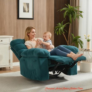 Living Room Manual Recliner Chair,Ergonomic Overstuffed Breathable Fabric Reclining Chair w/ Side Pockets,q235 Steel Frame Lazy Boy Single Sofa - 1 of 4