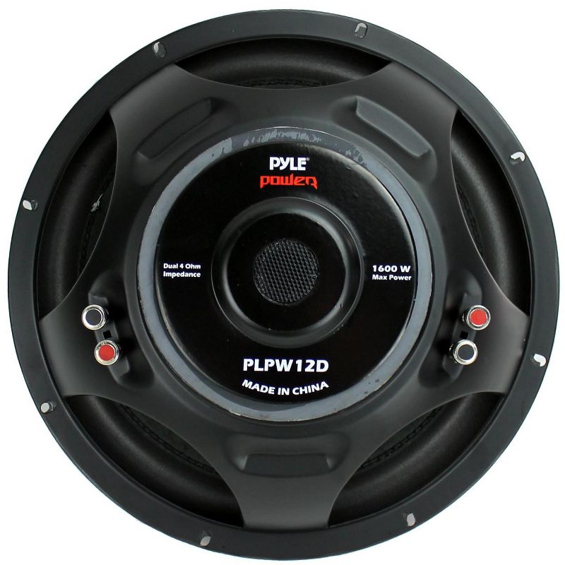 PYLE 12" 1600W 4Ohm DVC Black Car Stereo Audio Power Subwoofer Dual Coil(3 Pack), 5 of 7