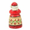 Jim Shore 3.75 In Santa Holding Heart Mini Heartwood Creek Flower Pattern Santa Figurines - 3 of 3