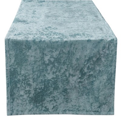 Split P Crushed Velvet Table Runner - 72''L - Seafoam