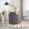 CAVINAS 360 Degree Swivel Barrel Accent Chair with Rattan Frame,  Upholstered Sofa Chair with Wood Base - 3 of 4