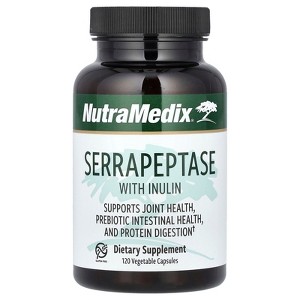 NutraMedix Serrapeptase with Inulin, 120 Vegetable Capsules (500 mg per Capsule) - 1 of 2