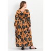 Avenue Women's Plus Size Goldi Satin Blouson Sleeve Maxi Dress - 3 of 4