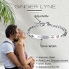 His Queen or Her King Bracelet for Women by Ginger Lyne Stainless Steel ID Style Pink CZ Adjustable to 7.5" - 3 of 4