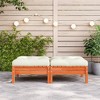 vidaXL Patio Footstool with Cushion Wax Brown Solid Wood Pine - 3 of 4