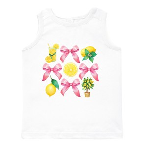 The Juniper Shop Coquette Lemonade Chart Toddler Tank - 4T - White - 1 of 4