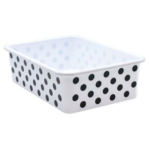 Teacher Created Resources Black Polka Dots on White Large Plastic Storage Bin (Pack of 2) - 1 of 1
