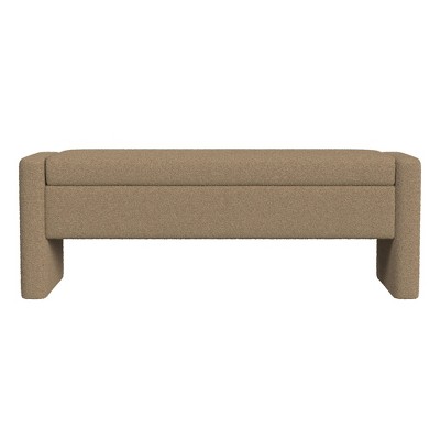 Copenhagen Brown Boucle Upholstered Storage Bench