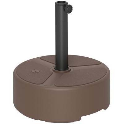 Outsunny Patio Umbrella Base Holder, Outdoor Umbrella Stand Base, Filled Up to 44lbs with Stand or 40lbs with Water for Garden, Poolside