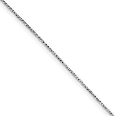 Black Bow Jewelry 0.9mm 14k White Gold Diamond Cut Twisted Box Chain Necklace