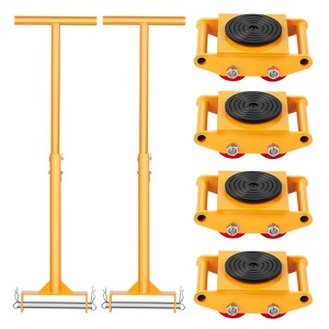 VEVOR Machine Skate, 6T Machinery Skate Dolly, 13228 lbs Machinery Moving Skate, with 360° Rotation Cap and PU Directional Rollers,Yellow - 1 of 4