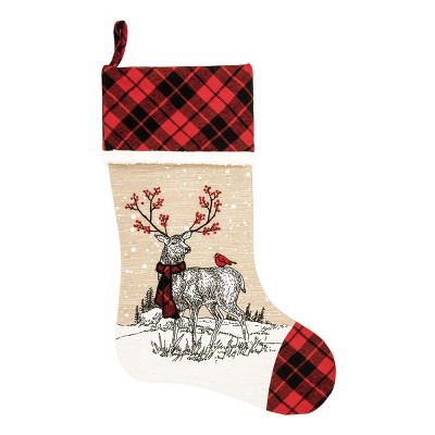 C&f Home Deer Embroidered And Printed Table Stocking : Target