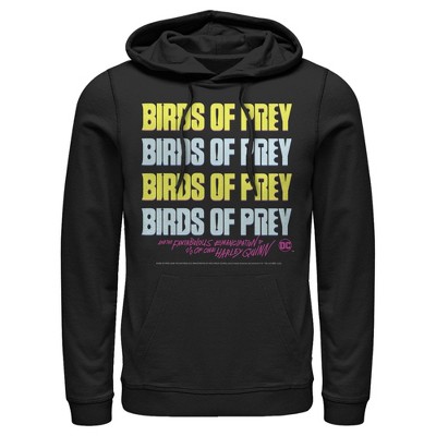 Men's Birds of Prey Logo Stack  Pull Over Hoodie - Black - Small