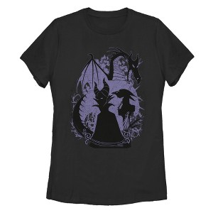 Women's Sleeping Beauty Maleficent Silhouette T-Shirt - 1 of 4