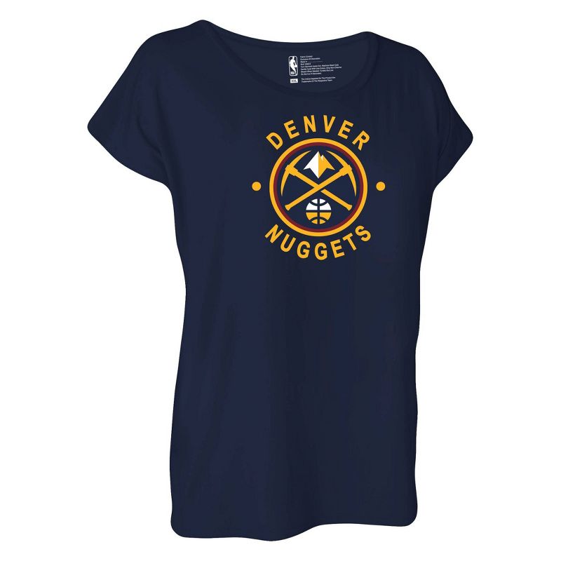 NBA Denver Nuggets Women&#39;s Dolman Short Sleeve T-Shirt, 3 of 5