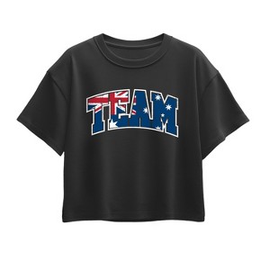 Girls' - Instant Message - Team Australia Short Sleeve Boxy Graphic T-Shirt - 1 of 4