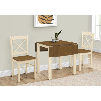 Oak and Cream Cross Back Transitional Side Chairs, Set of 2