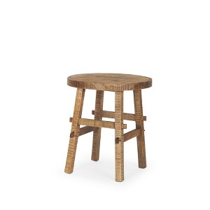 HomeRoots 23" Brown Distressed Solid Wood End Table - 1 of 4