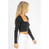 Women's PEARL BUTTON KNIT TOP - Blue Blush - 4 of 4