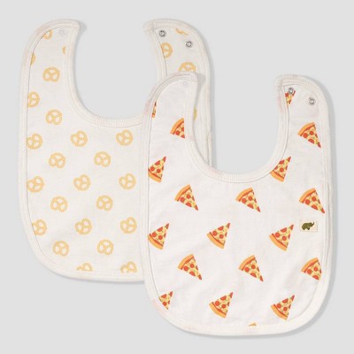 Layette by Monica + Andy Baby 2pk Pizza and Pretzels Print Bib Set - Yellow