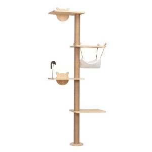 Gulches Pet Tower Collection: Versatile Cat Trees & Climbing Towers with Adjustable Heights, Hammocks, and Scratching Posts - 1 of 4