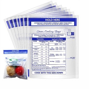 Itopfox 12 Pcs Reusable Microwave Steamer Cooking Bags for Vegetables Potatoes Meat, Perfect for Healthy Steam Cooking, Preserves Nutrients - 1 of 4