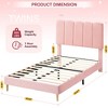 Twin Bed Frame for Boys & Girls, Velvet Upholstered Platform Bed Frame with Headboard - 2 of 4