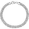 Italian 925 Sterling Silver Byzantine Bracelet, Handmade Intricate Link Chain Jewelry for Women - 2 of 4