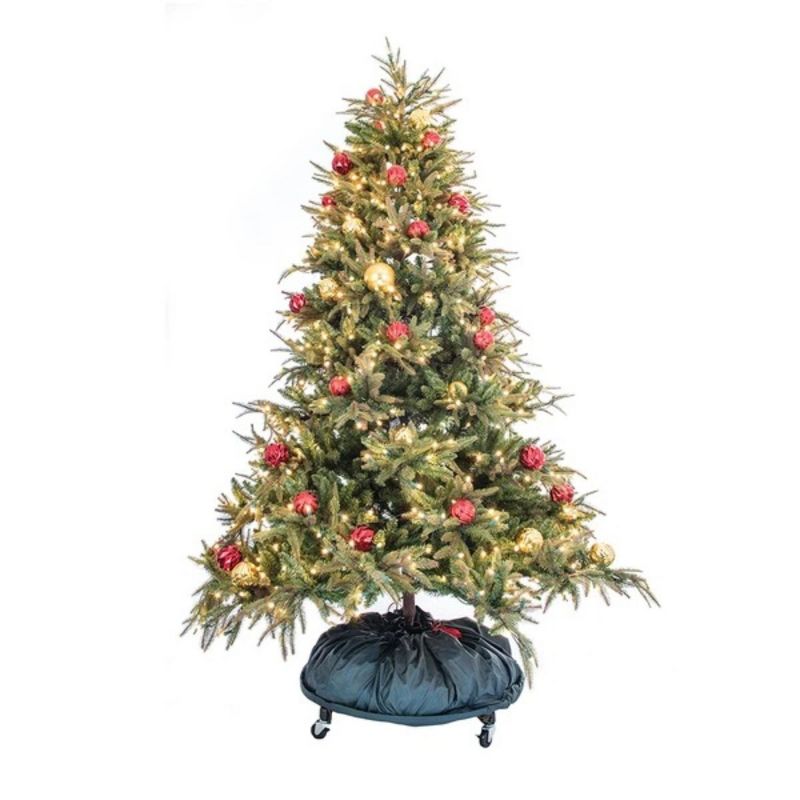 Northlight Decorated Christmas Tree Storage Bag With Rolling Stand-Holds 6-9 ft trees, 4 of 7