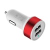 Fosmon Dual USB Car Charger (2.4A & 1A Output) - White Charger / Red Frame - 2 of 4