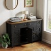 Angel Sar 55'' Farmhouse Buffet Cabinet with Drawers and Barn Door Design, Sideboard for Dining Room and Kitchen, Black - 4 of 4