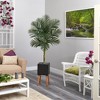 Nearly Natural 6-ft Golden Cane Artificial Palm Tree in Black Planter with Stand - 3 of 3