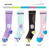 Anna-Kaci Women's 3-Pair Set Colorblock Athletic Knee-High Socks with Cushioned Heel Arch Support for Daily Fitness - 3 of 4