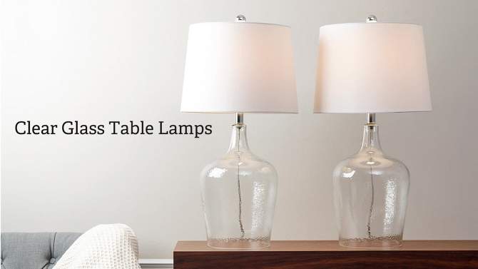 Set of 2 Delmore Glass Table Lamp Clear - Abbyson Living, 2 of 5, play video