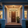 PAKOKULA Farmhouse 20 light Black Wagon Wheel Rustic Chandelier with Clear Glass Shade & Rattan Accents for Dinning Room - 2 of 4