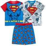 DC Comics Justice League Superman Cosplay Pajama Shirts and Shorts Blue/Red/White 