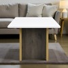 Mshliw 2-Piece Coffee Table Set with Metal Frame and MDF Top, Square End Table and Center Table, Dining Table, Sofa Table for Living Room or Lounge - 4 of 4