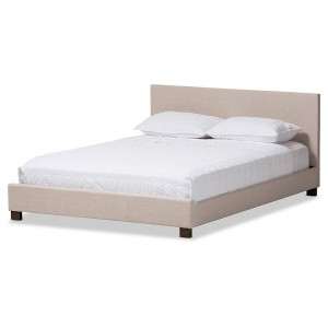 Elizabeth Modern And Contemporary Fabric Upholstered Panel Stitched Platform Bed - Baxton Studio - 1 of 4